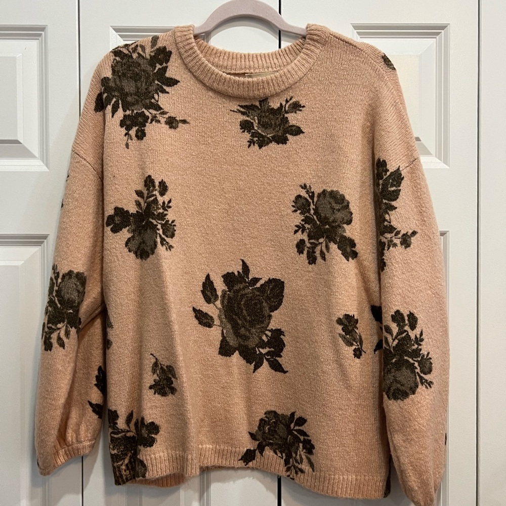 Pink Floral Sweater